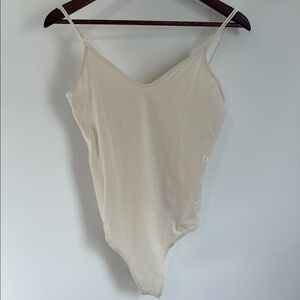 American Eagle Chic Cream Bodysuit with Straps NWT